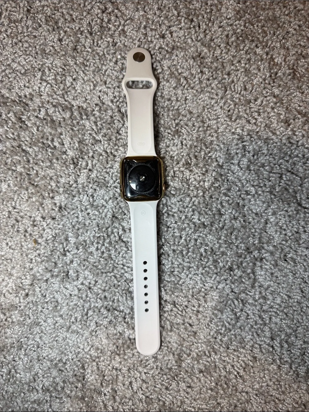 Apple White Smartwatch with Gold Bezel